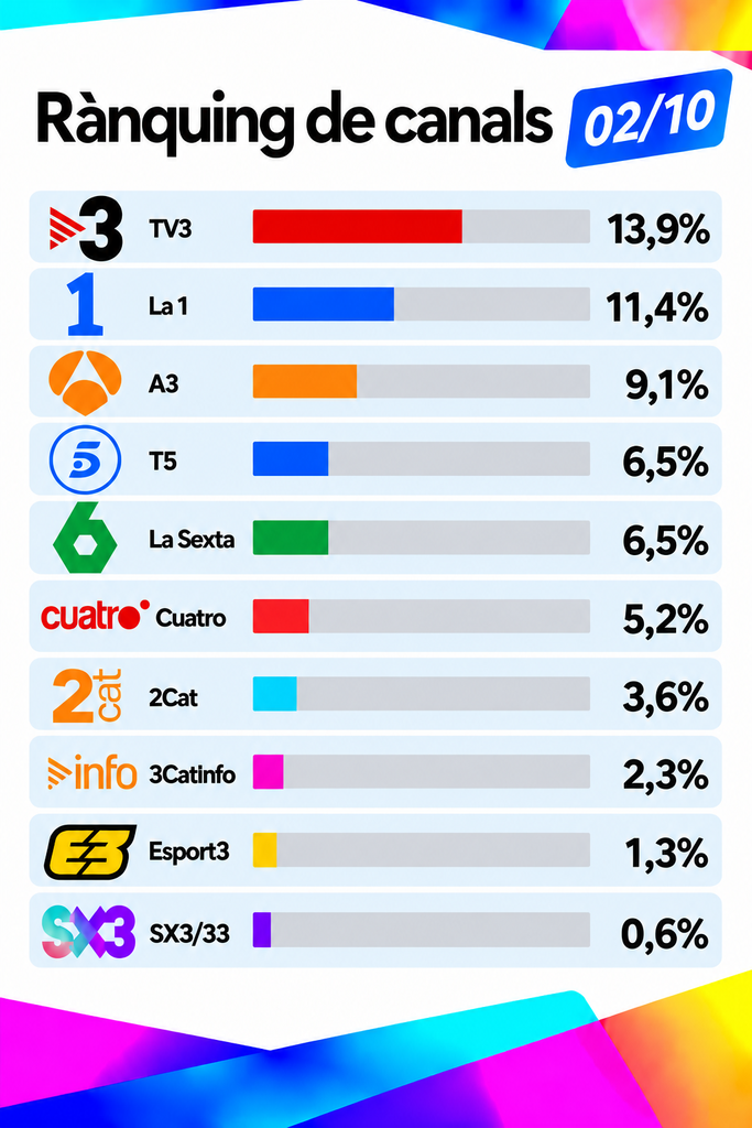 Rànquing colorit de canals televisius